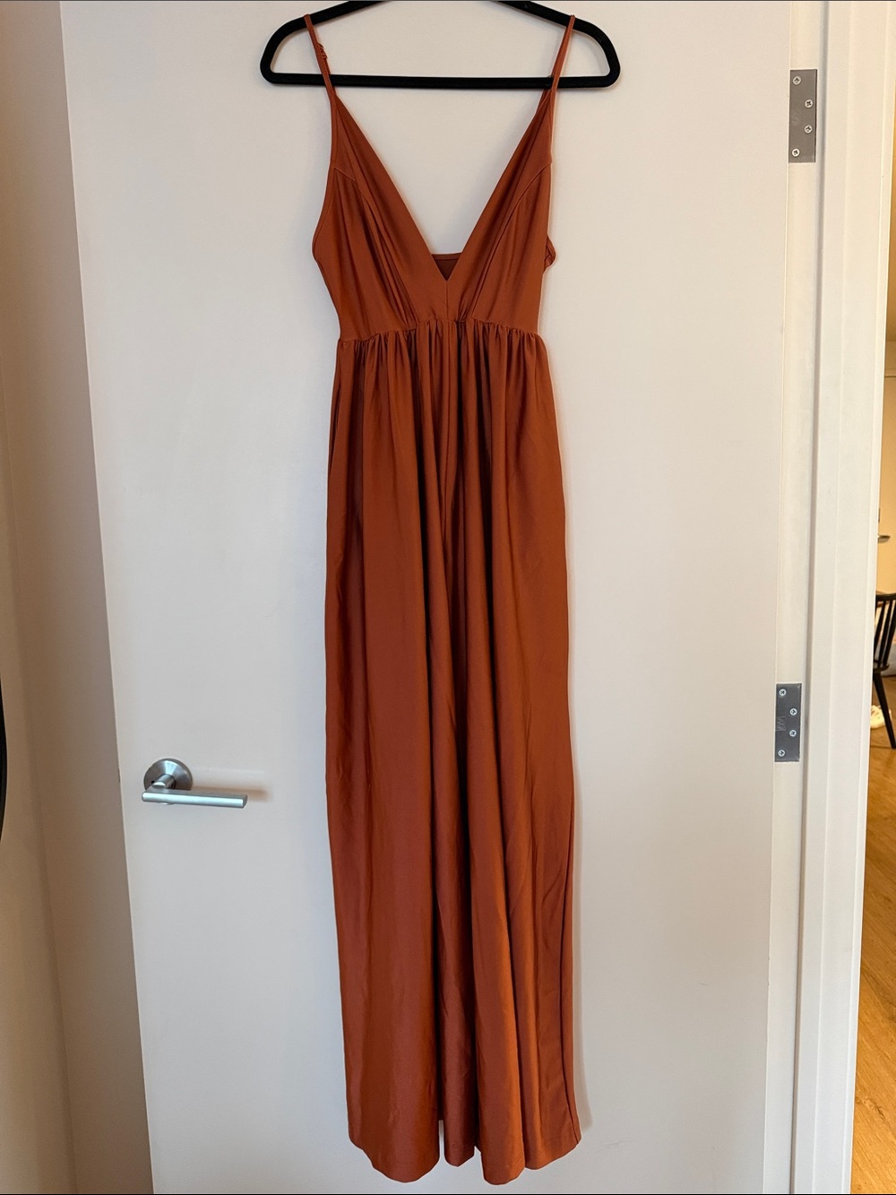 Urban Outfitters Rust Spaghetti Strap V-Neck Maxi Dress